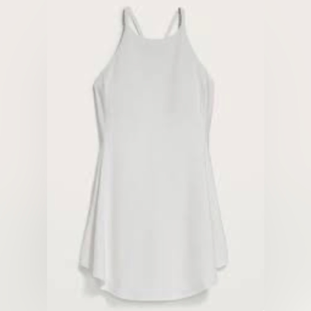 NWOT White Old Navy Sleeveless PowerSoft 2-in-1 Performance Mini Skort Dress